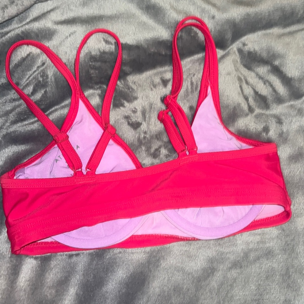 Athleta Womens Red Bathing Suit Bikini Top (Size 34 B/C) - Picture 2 of 3